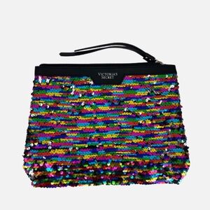 Victoria's Secret Black Cosmetic Bag with Sequins